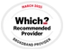 Which? Recommended Broadband Providers March 2022