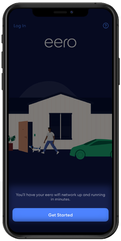 Eero App with the option to get started highlighted