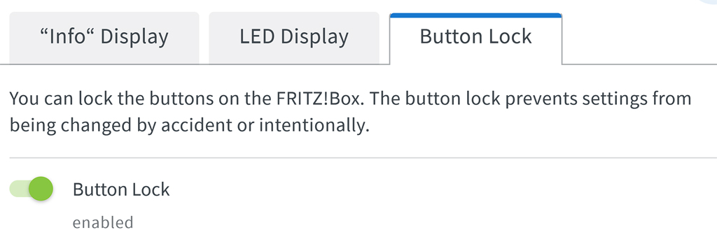 FRITZ!Box Buttons locked | Zen internet